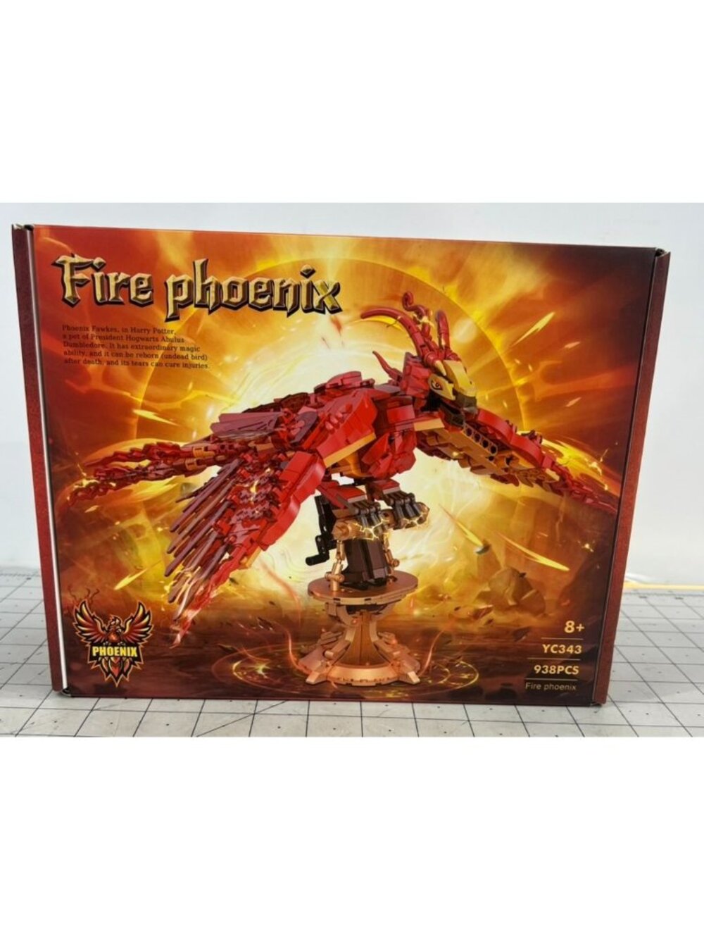 Fire Phoenix Building Block Set 938 Pieces Model YC343 Ages 8+ Red & Gold NEW